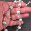 Wow! Gorgeous HOBE lampwork rose glass bead necklace screw back earring set - Image 11