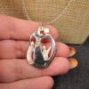 Gorgeous sterling silver 7.7g mother father children family pendant 30" necklace - Image 3