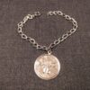 Beautiful sterling silver textured chain charm bracelet w/sweet 16 etched charm
