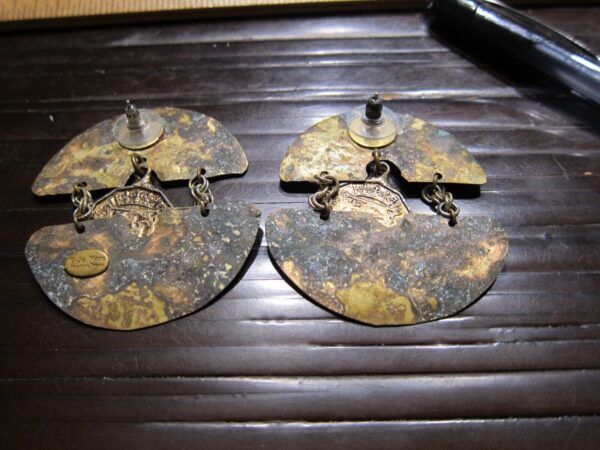 Neat Queen Elizabeth 3 pence coin earrings Houston TX designer Jo Mars - Image 3