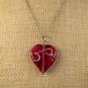 Pretty sterling silver 16" ball chain with swirly hand-blown glass heart pendant