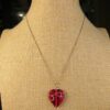 Pretty sterling silver 16" ball chain with swirly hand-blown glass heart pendant - Image 2