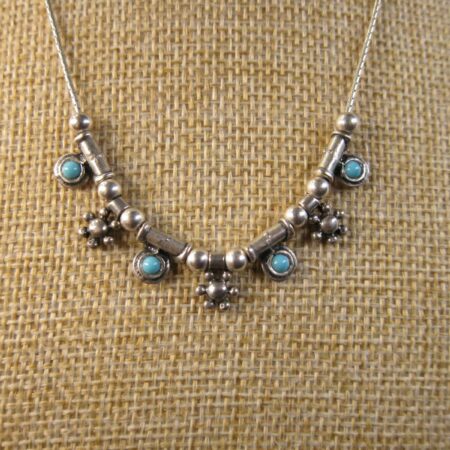 Beautiful Dalia's designer signed sterling silver necklace turquoise blue stones