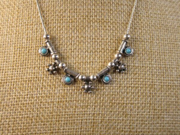 Beautiful Dalia's designer signed sterling silver necklace turquoise blue stones
