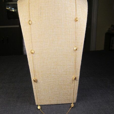 Gorgeous heavy well-made 36" long necklace by Talbot's VGC gold-tone chain beads