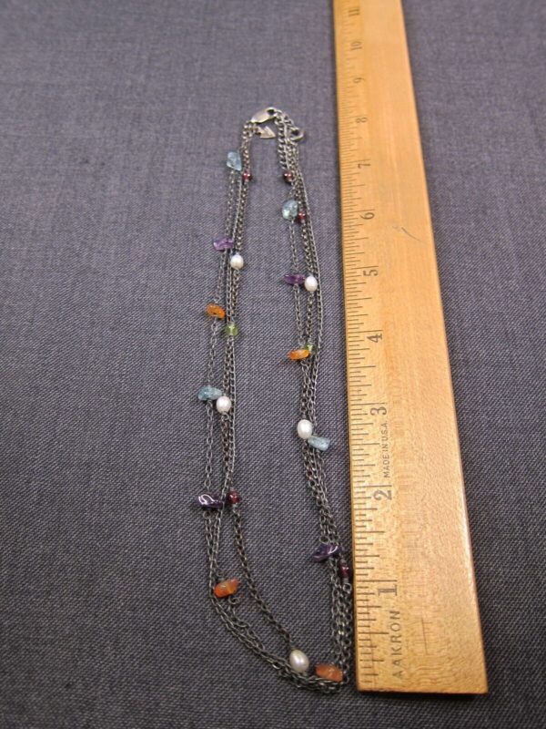 Beautiful Silpada number N1613 multi-strand sterling chain necklace w/gemstones - Image 5