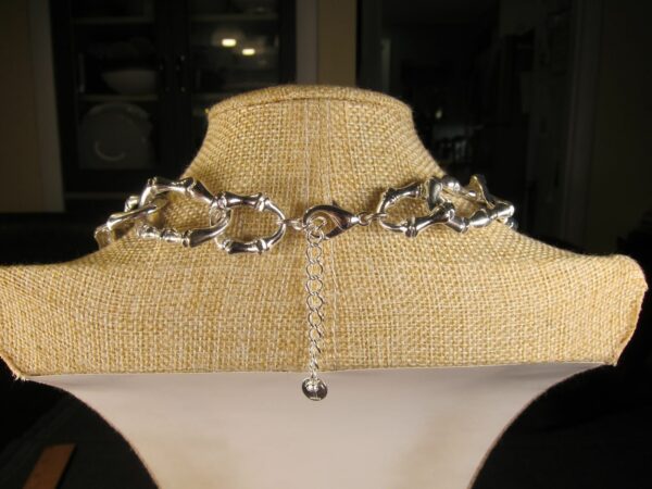 Gorgeous new condition silver-tone bamboo link chain necklace by Talbots - Image 3