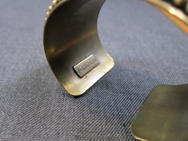 Wow 128g solid brass cuff bracelet high-end boutique brand AUDEN! 6.5" modernist - Image 3