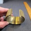 Wow 128g solid brass cuff bracelet high-end boutique brand AUDEN! 6.5" modernist - Image 4