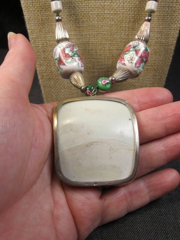 Wow! Hand-crafted ceramic, sterling silver, porcelain, glass bead 30" necklace - Image 3