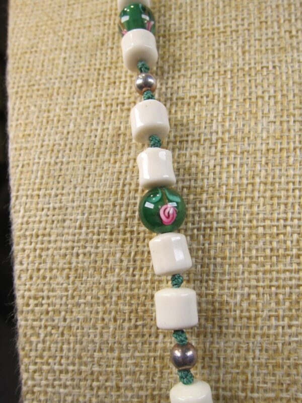 Wow! Hand-crafted ceramic, sterling silver, porcelain, glass bead 30" necklace - Image 5
