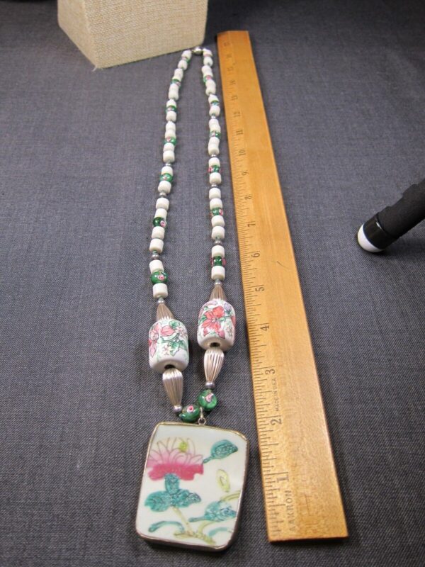 Wow! Hand-crafted ceramic, sterling silver, porcelain, glass bead 30" necklace - Image 7