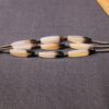 Gorgeous sterling silver & long agate bead bracelet slide clasp 6.75" max - Image 2