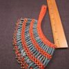 Wow! Huge wide bib collar statement necklace orange blue belly dancer bells - Image 6