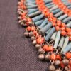Wow! Huge wide bib collar statement necklace orange blue belly dancer bells - Image 7