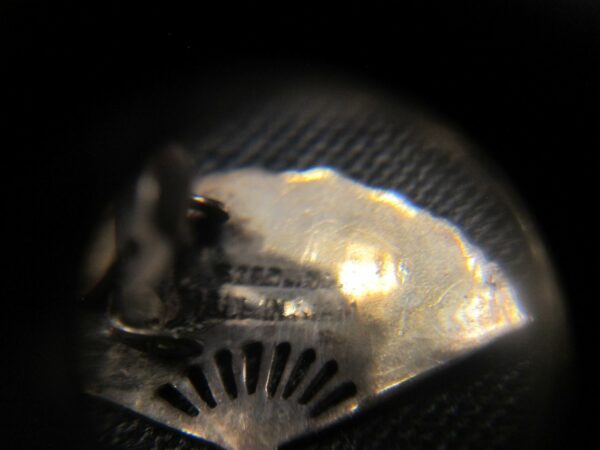 Gorgeous vintage sterling silver Thai Niello fan shaped clip-on earrings - Image 5