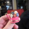 Adorable enameled watering can and flowers brooch pin pink blue faux pearls - Image 3