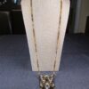 Gorgeous handmade seed bead stash pouch 34" necklace leopard print zigzag