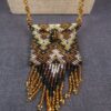 Gorgeous handmade seed bead stash pouch 34" necklace leopard print zigzag - Image 2