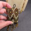 Gorgeous handmade seed bead stash pouch 34" necklace leopard print zigzag - Image 3