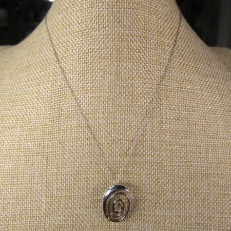 Gorgeous modern spiral design sterling silver pendant on 16" sterling necklace