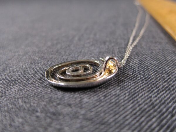 Gorgeous modern spiral design sterling silver pendant on 16" sterling necklace - Image 4