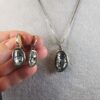 Gorgeous Chapin & Hollister modernist sterling silver glass earring necklace set