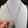 Gorgeous Chapin & Hollister modernist sterling silver glass earring necklace set - Image 2