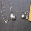 Gorgeous Chapin & Hollister modernist sterling silver glass earring necklace set - Image 5