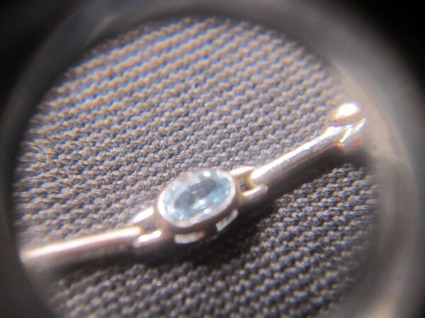 Beautiful sterling silver 925 blue topaz gemstone X O tennis bracelet 7.25" - Image 3