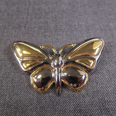 Gorgeous mixed metals gold & silver tone brooch pin butterfly Liz Claiborne