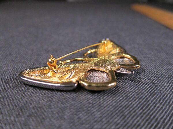 Gorgeous mixed metals gold & silver tone brooch pin butterfly Liz Claiborne - Image 4