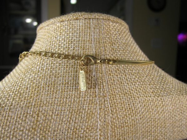 Beautiful vintage Napier signed necklace multi-chain rings silver gold tone 18" - Image 4