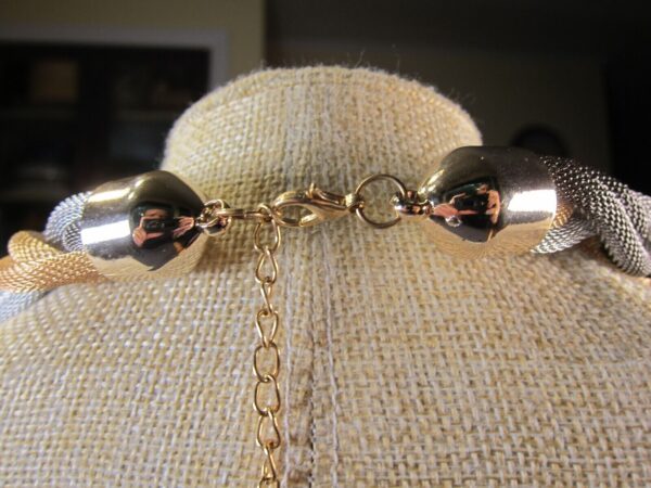 Gorgeous mixed metals large chunky braided mesh necklace 16-18" - Image 2
