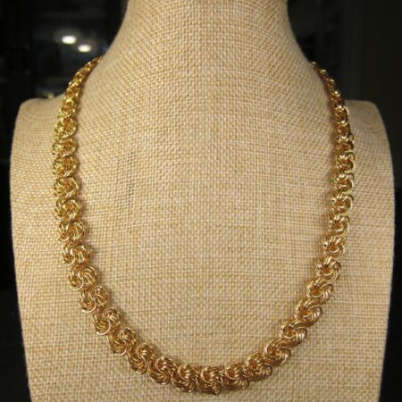 Gorgeous MINT condition vintage Napier gold-tone necklace loops circles patent #