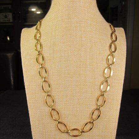 Gorgeous vintage Anne Klein large chain link gold-tone necklace 24"