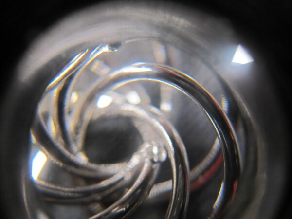 Gorgeous vintage connected circles brooch pin solid sterling silver signed Carla - Image 3