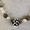 Gorgeous necklace black white lampwork glass beads sterling clasp 925 - Image 2