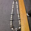 Gorgeous necklace black white lampwork glass beads sterling clasp 925 - Image 5