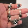 Gorgeous necklace black white lampwork glass beads sterling clasp 925 - Image 6