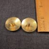 Beautiful vintage enamel cat earrings Weekenders brand round pink gray - Image 3