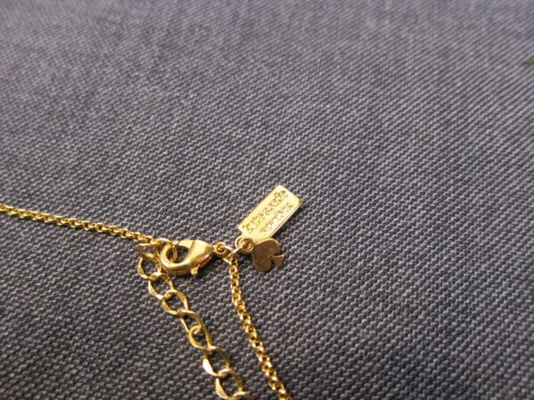 Beautiful gold-tone chain necklace by Kate Spade w/CZ circle pendant - Image 4
