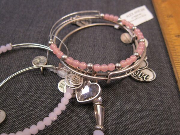 Beautiful new pink & silver-tone Alex and Ani 5 bracelet set Alive With Love - Image 2