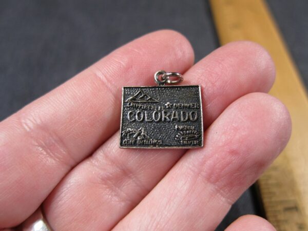 Vintage old New Stock sterling silver Fort brand state charm Colorado CO