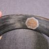 Vintage Eva Graham carved horn and brass bangle bracelet 8" - Image 2