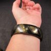 Vintage Eva Graham carved horn and brass bangle bracelet 8" - Image 4