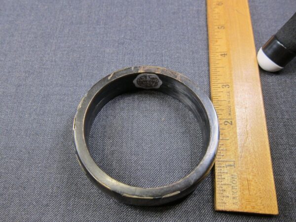Vintage Eva Graham carved horn and brass bangle bracelet 8" - Image 5