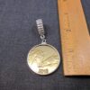 Beautiful large sterling silver bale & bezel w/brass horse coin token Caracol - Image 2