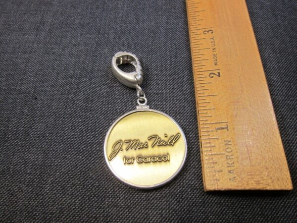 Beautiful large sterling silver bale & bezel w/brass horse coin token Caracol - Image 3