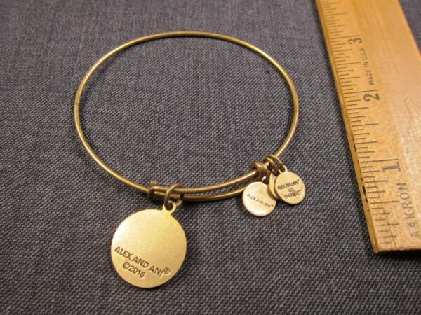 Alex & Ani 2016 cruise ship charm travel expandable bracelet gold-tone - Image 2